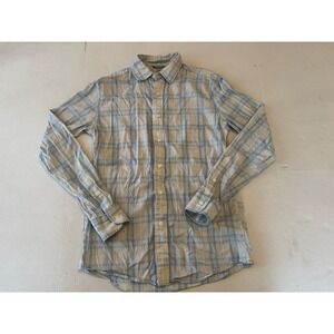 Faherty Button Up Shirt Mens Blue Plaid Casual Long Sleeve Button Down XS